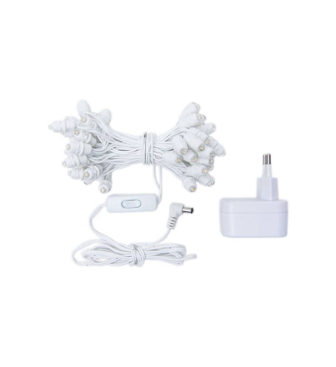 Guirlande Premium - 50 LED câble blanc CE - Accessoires Premium - La Case de Cousin Paul