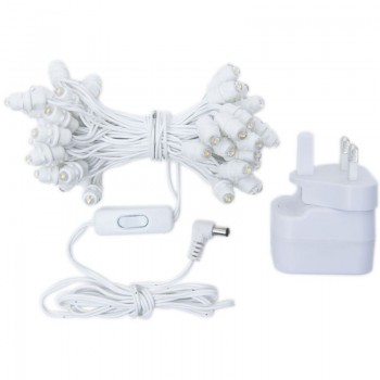 Premium string lights with 50 LED bulbs with UK white cable - Premium accessories - La Case de Cousin Paul