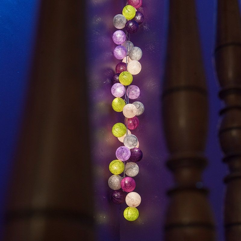 guirlande lumineuse boules violet vert gris guirlande lumineuse boules violet vert gris