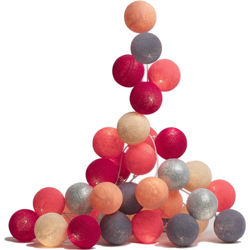 guirlande lumineuse boules roses gris argent guirlande lumineuse boules roses gris argent
