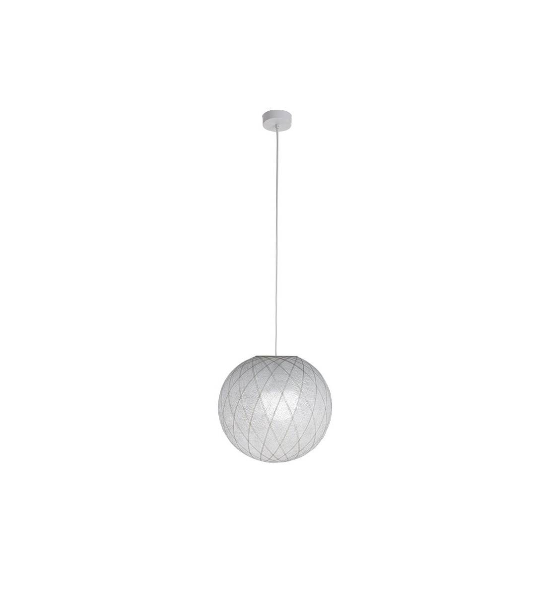 Simple white "Art Déco" - Single Pendant lamp - La Case de Cousin Paul