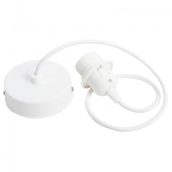 suspensión simple cable tejido blanco - Accesorios para lamparas - La Case de Cousin Paul
