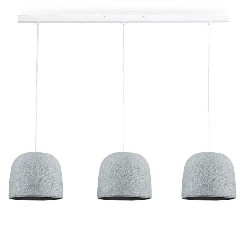 Rail blanc 3 cloches gris perle - The Island Pendant - La Case de Cousin Paul