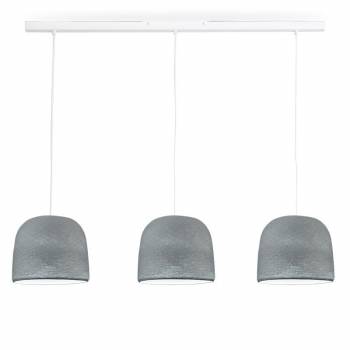 Rail blanc 3 cloches gris perle - The Island Pendant - La Case de Cousin Paul