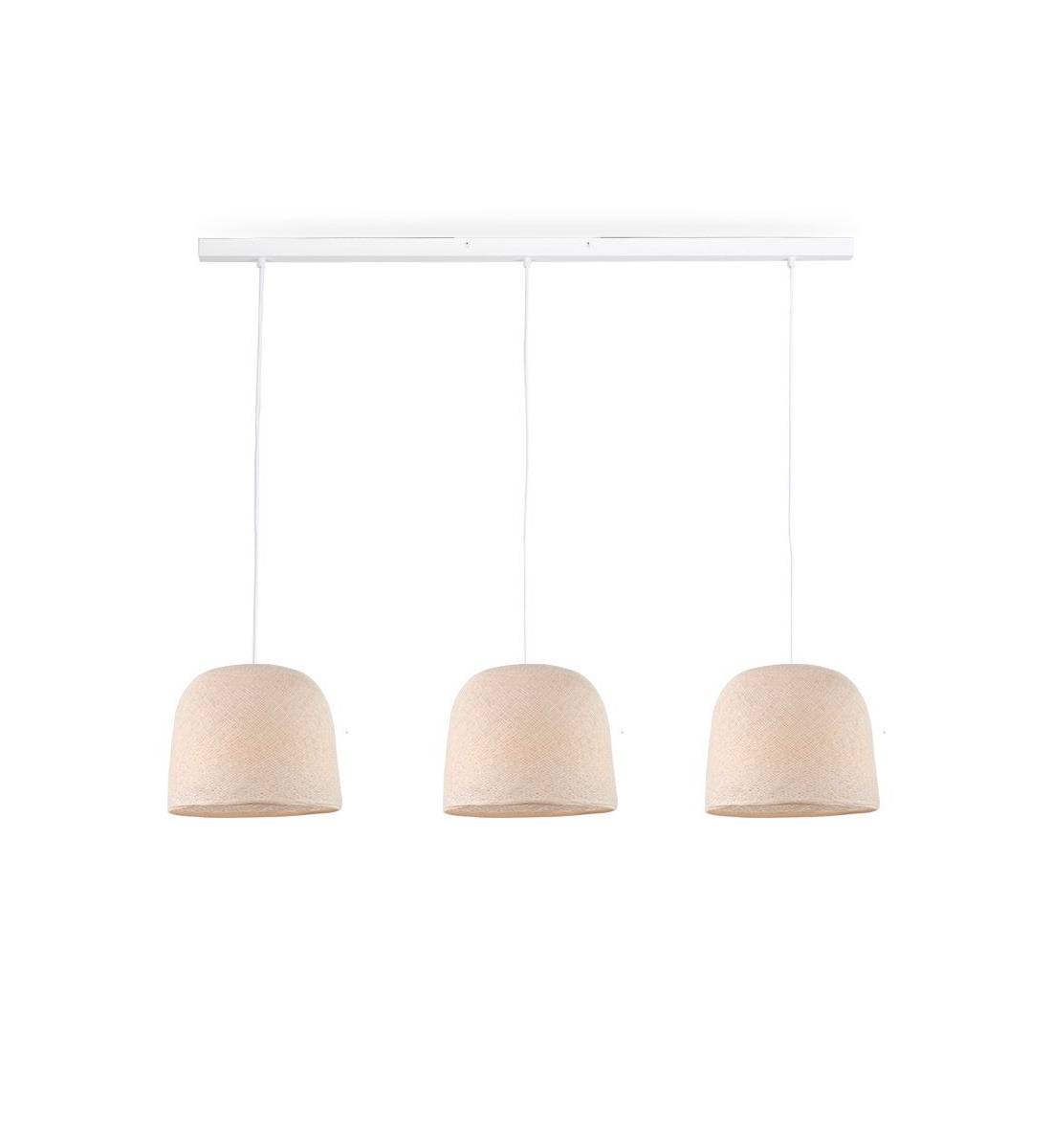 Rail white 3 ecru cloche - The Island Pendant - La Case de Cousin Paul