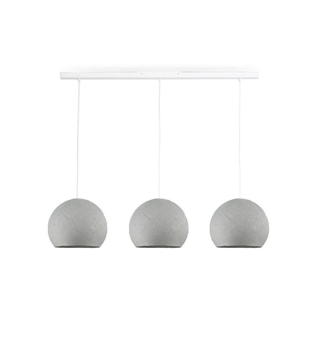 Rail white 3 pearl grey cupolas S - The Island Pendant - La Case de Cousin Paul