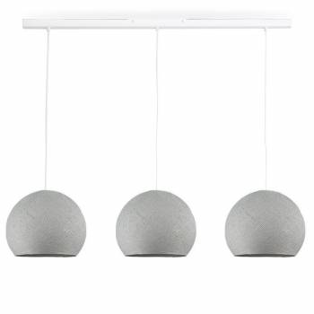 Rail white 3 pearl grey cupolas S - The Island Pendant - La Case de Cousin Paul