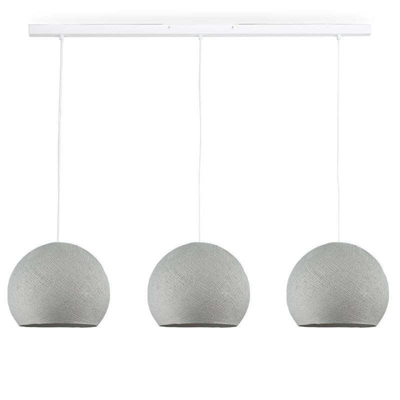 Rail blanc 3 coupoles S gris perle - Luminaire sur rail - La Case de Cousin Paul