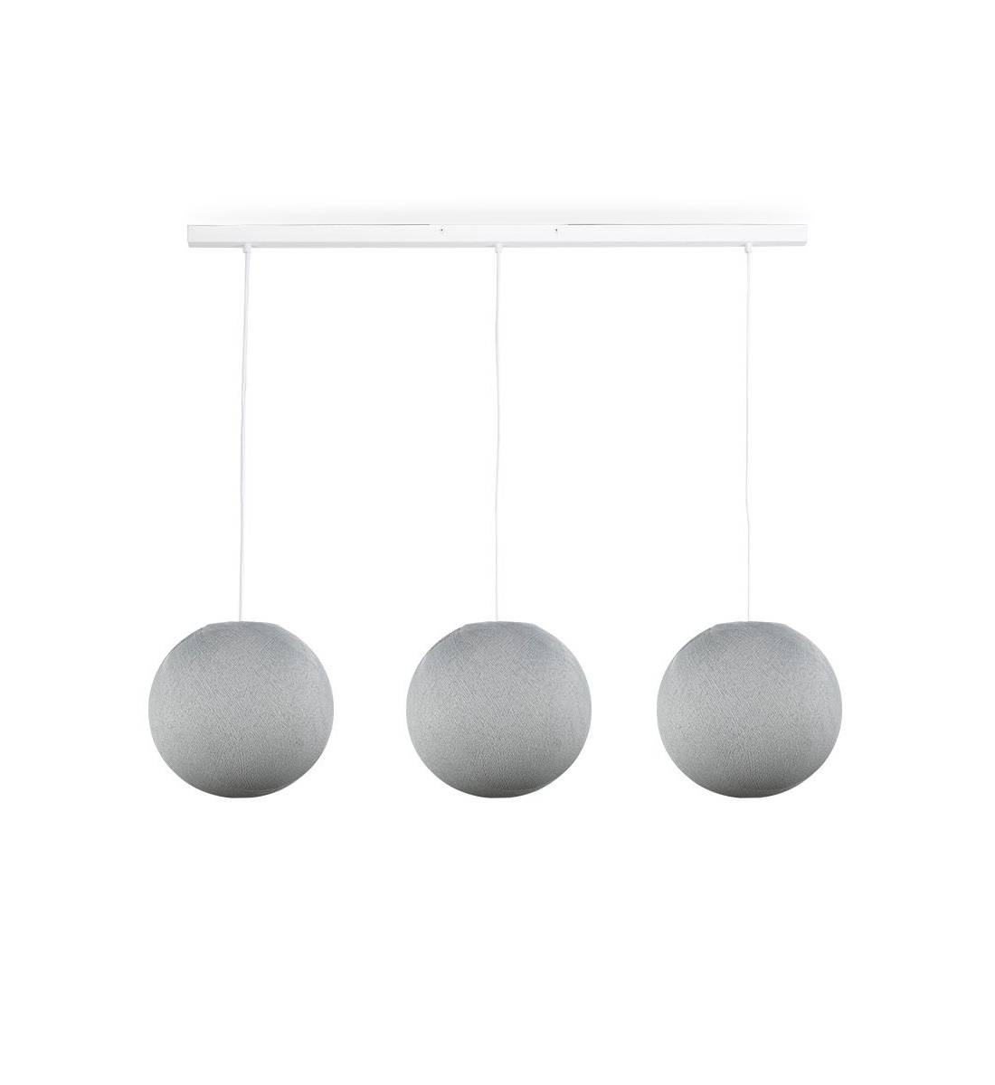 Rail white 3 white globes S - The Island Pendant - La Case de Cousin Paul