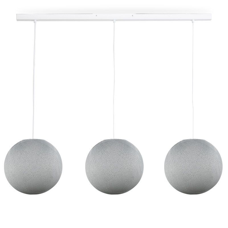 Rail white 3 white globes S - The Island Pendant - La Case de Cousin Paul