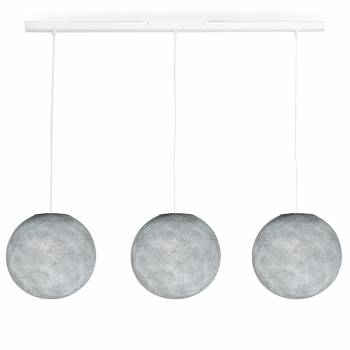 Rail white 3 white globes S - The Island Pendant - La Case de Cousin Paul