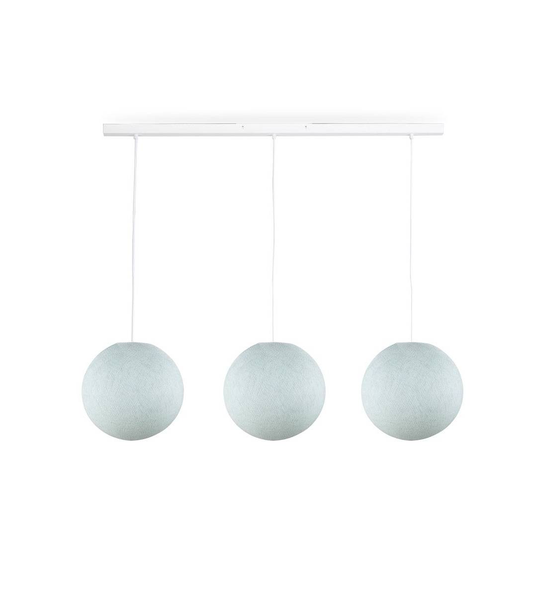 Rail white 3 azure globes S - The Island Pendant - La Case de Cousin Paul