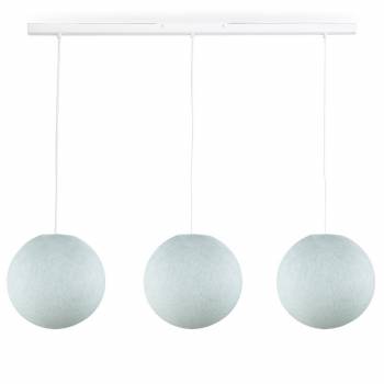 Rail white 3 azure globes S - The Island Pendant - La Case de Cousin Paul