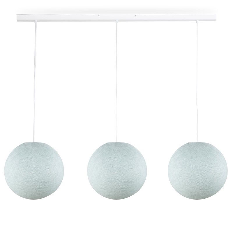 Rail blanc 3 globes S azur - Luminaire sur rail - La Case de Cousin Paul