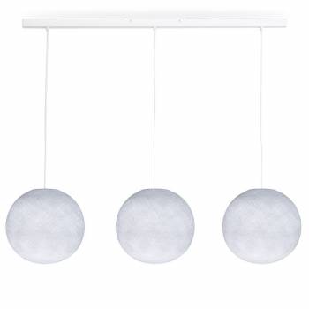 Rail white 3 white globes S - The Island Pendant - La Case de Cousin Paul