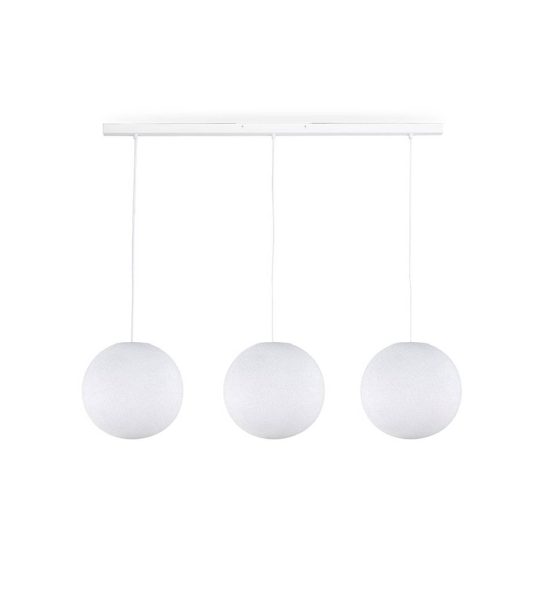 Rail white 3 white globes S - The Island Pendant - La Case de Cousin Paul