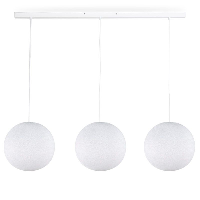 Rail white 3 white globes S - The Island Pendant - La Case de Cousin Paul