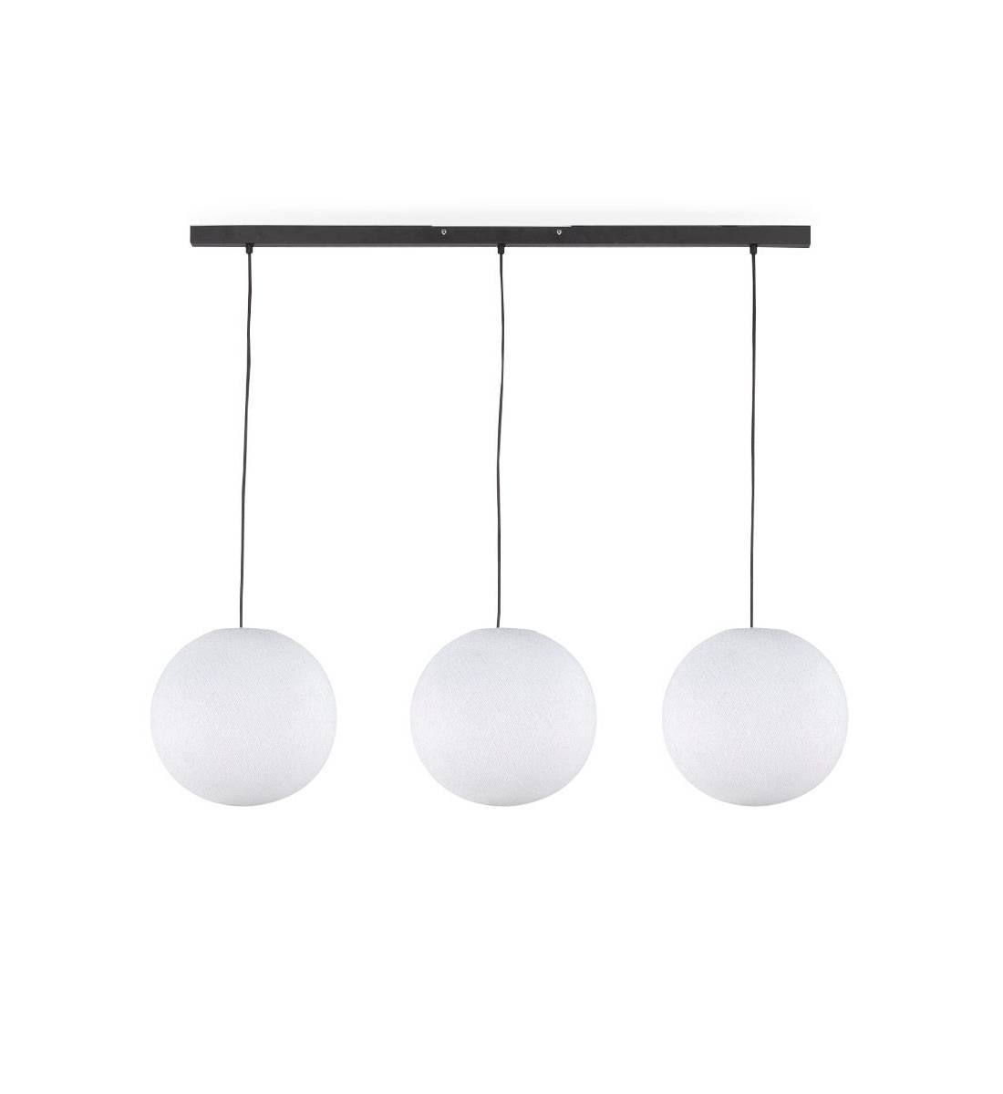 "Rail" 3 white globes S - The Island Pendant - La Case de Cousin Paul