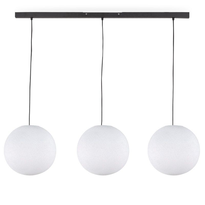 Rail gris anthracite 3 globes S blanc - Luminaire sur rail - La Case de Cousin Paul