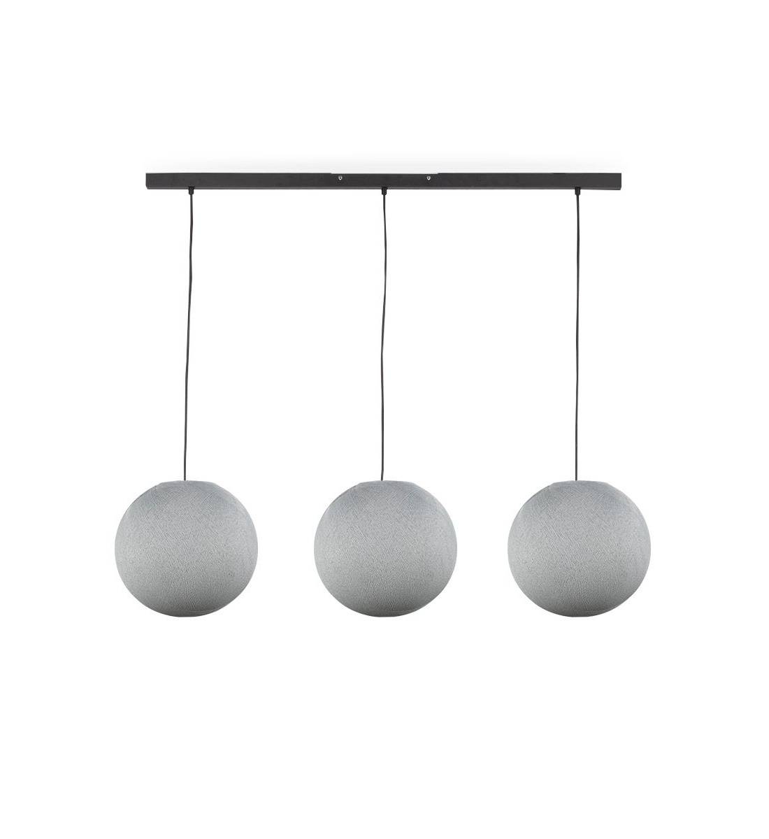 "Rail" 3 white globes S - The Island Pendant - La Case de Cousin Paul