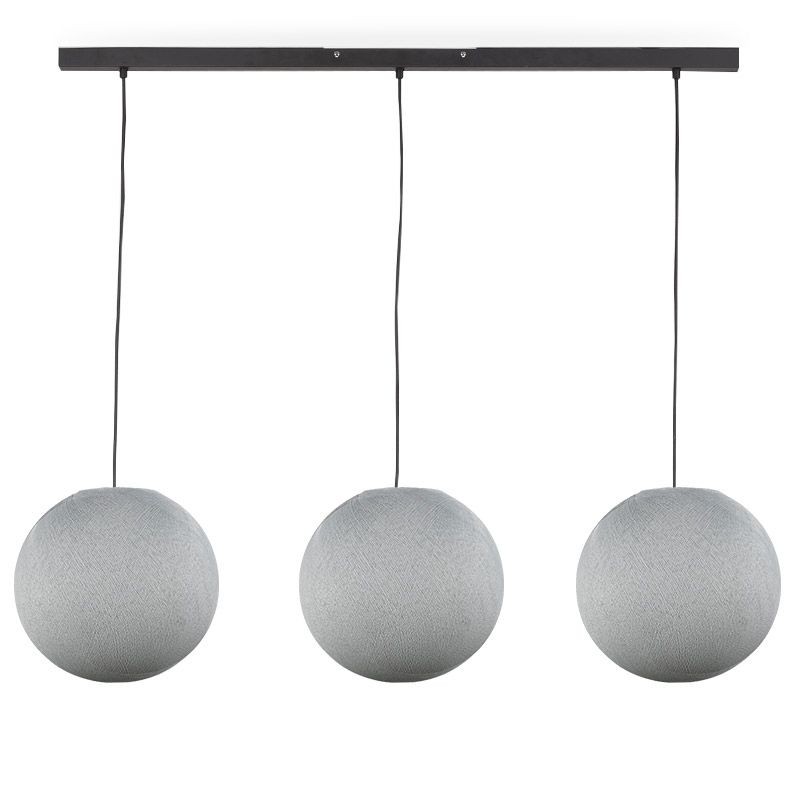 Rail gris anthracite 3 globes S gris perle - Luminaire sur rail - La Case de Cousin Paul