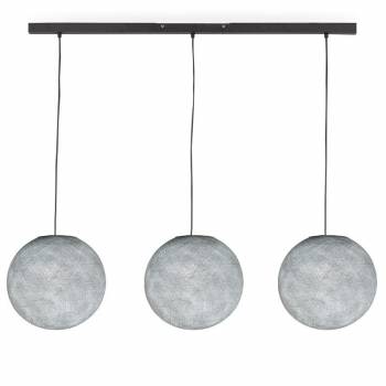 Rail gris anthracite 3 globes S gris perle - Luminaire sur rail - La Case de Cousin Paul