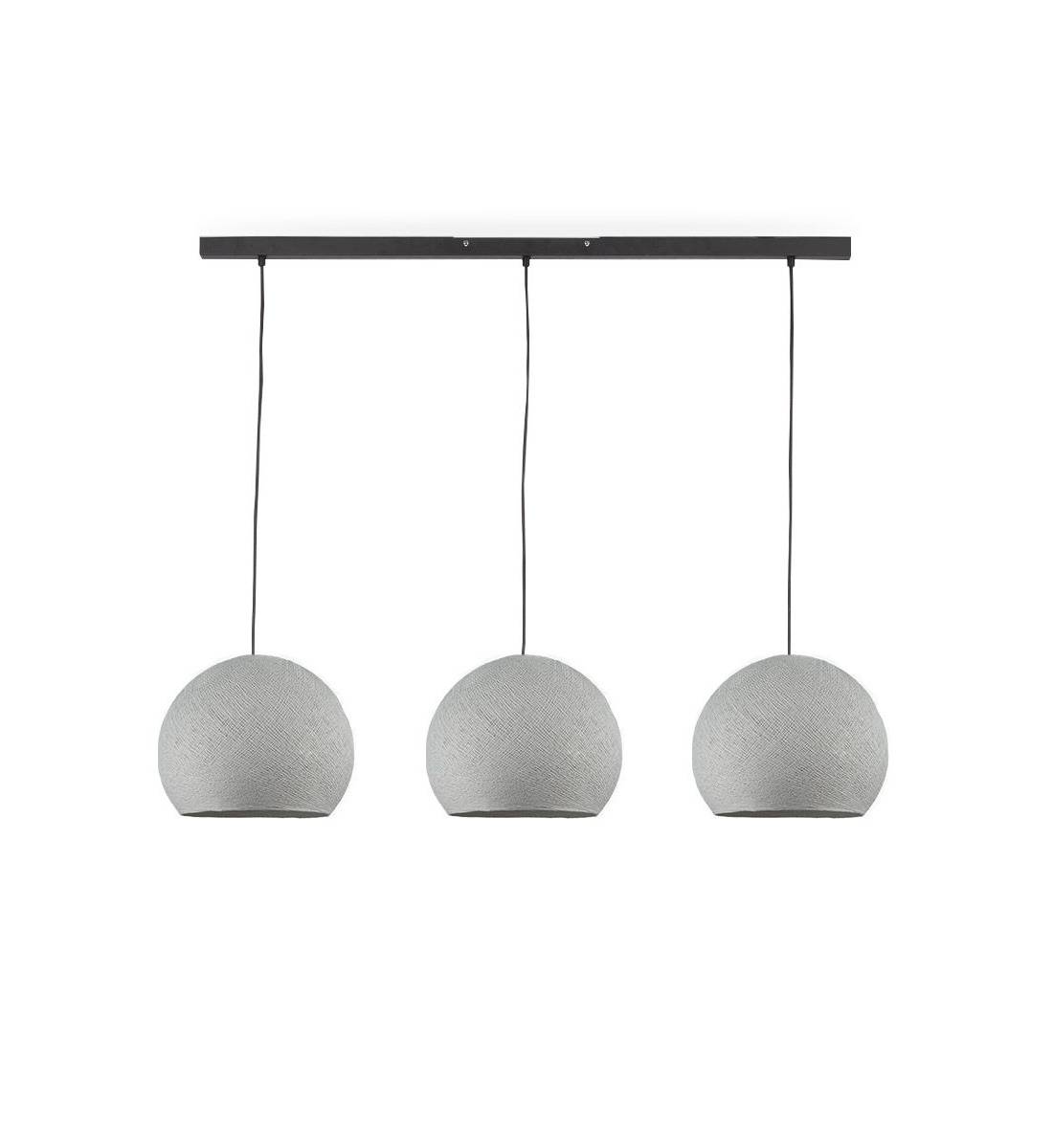 "Rail" 3 pearl grey cupolas S - The Island Pendant - La Case de Cousin Paul