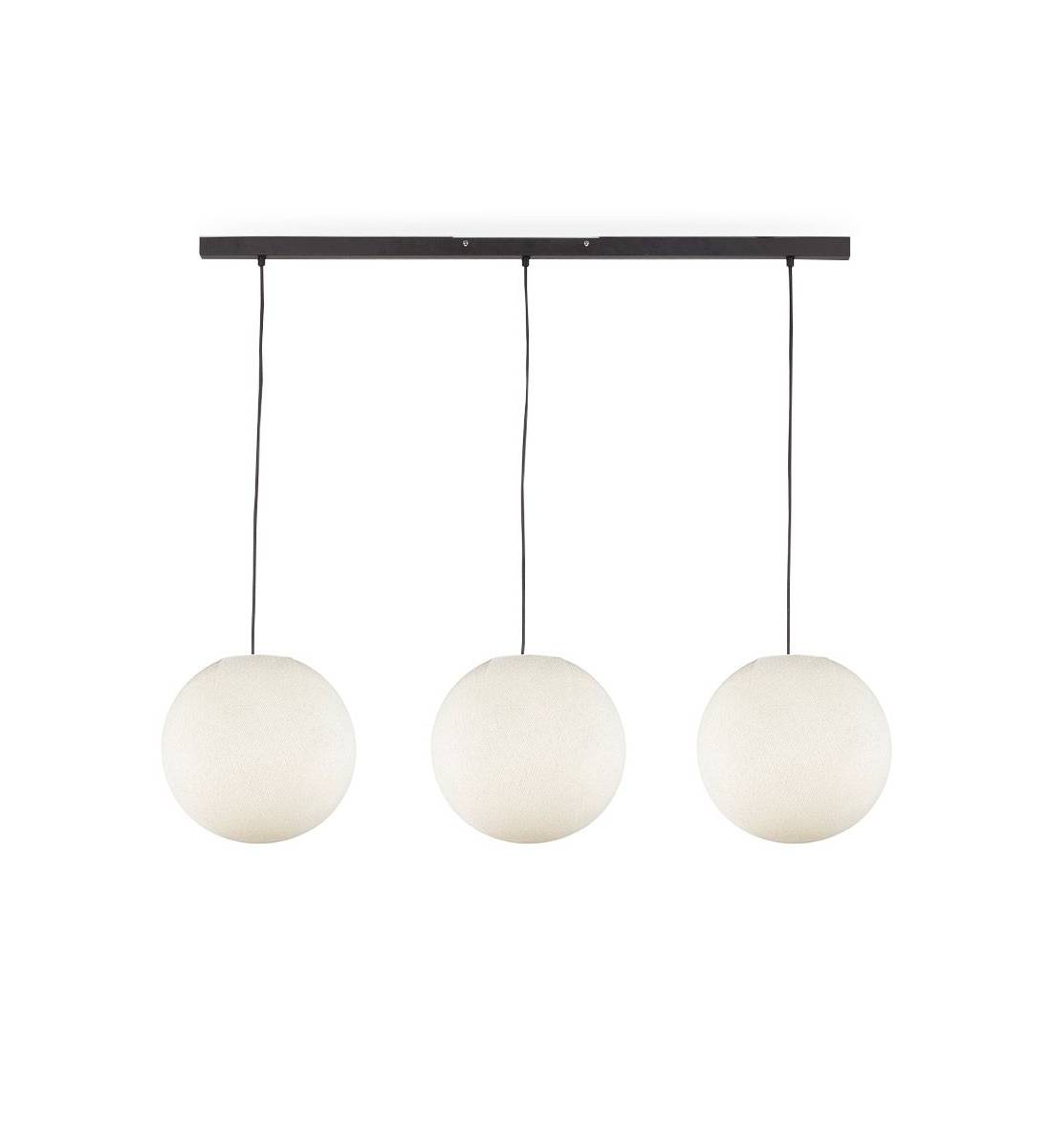 "Rail" 3 Ivory globes S - The Island Pendant - La Case de Cousin Paul