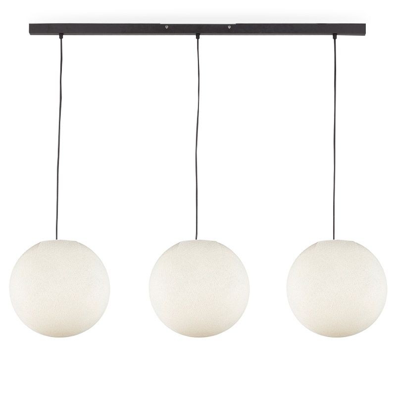 Rail gris anthracite 3 globes S Ivoire - Luminaire sur rail - La Case de Cousin Paul