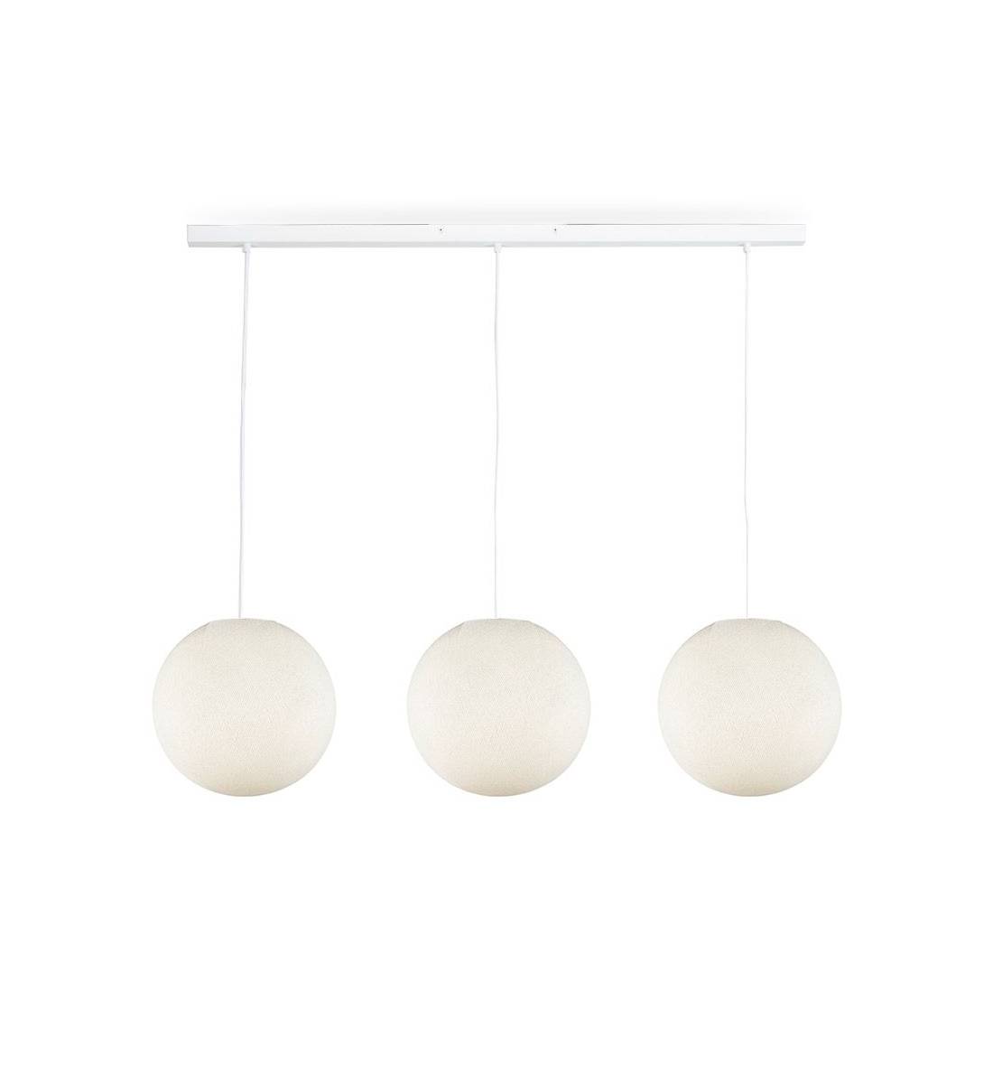 Rail white 3 Ivory globes S - The Island Pendant - La Case de Cousin Paul