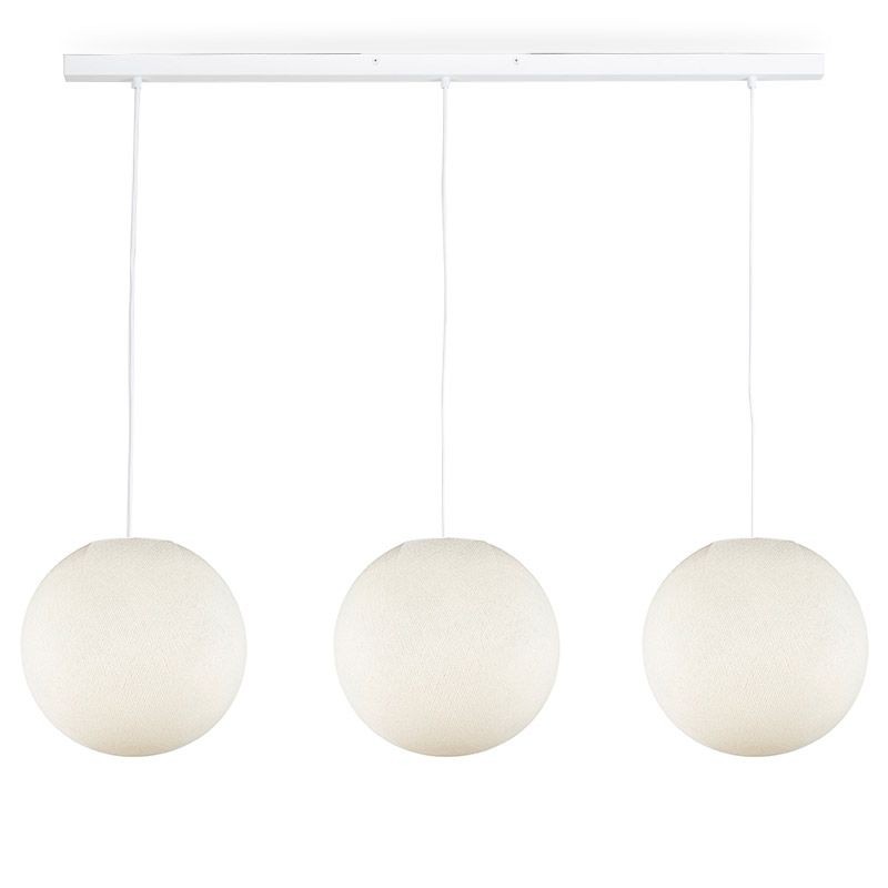 Rail white 3 Ivory globes S - The Island Pendant - La Case de Cousin Paul