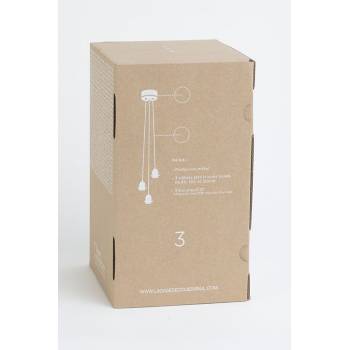 Ophangsysteem 3 matte witte met grijze geweven kabel - Accessoires voor verlichting - La Case de Cousin Paul