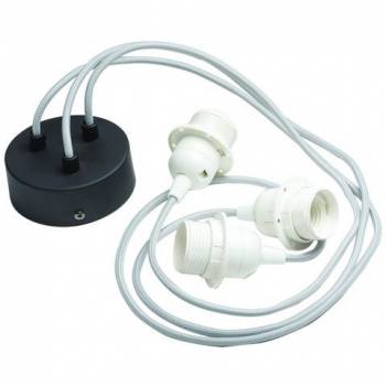 Suspension 3 gris anthracite mat fil tissé gris - Accessoires luminaires - La Case de Cousin Paul