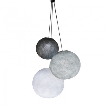 Lampadario sfere grafite - perla - bianco - Driedubbele lamp - La Case de Cousin Paul