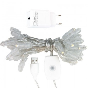 Premium string lights with 35 LED bulbs with CE transparent cable - Premium accessories - La Case de Cousin Paul