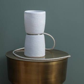 Lampe BAoBA - Uni Blanc - fil tissé - Lampe Baoba - La Case de Cousin Paul