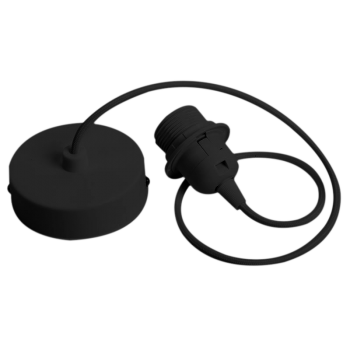 Suspension simple cylindre plastique - Noir