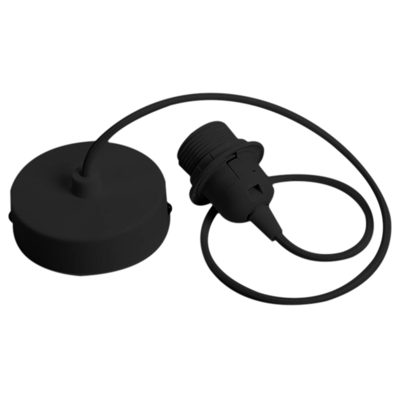Suspension simple cylindre plastique - Noir - Accessoires luminaires - La Case de Cousin Paul