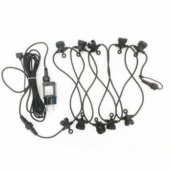 Guinguette string lights with 10 LED bulbs and CE black cable - Outdoor accessories - La Case de Cousin Paul