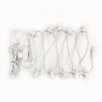 Guinguette slinger met 10 LED-lampjes, wit CE snoer - Outdoor toebehoren - La Case de Cousin Paul