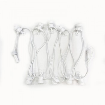 Extension Guinguette string lights with 10 LED bulbs and CE white cable - Outdoor accessories - La Case de Cousin Paul