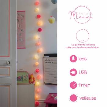 Lichterkette Louise Baby Nachtlicht 16 LED - Lichterketten Box Nachtlicht - La Case de Cousin Paul