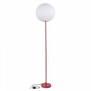 Red Floor lamp with White globe - Floor lamp - La Case de Cousin Paul