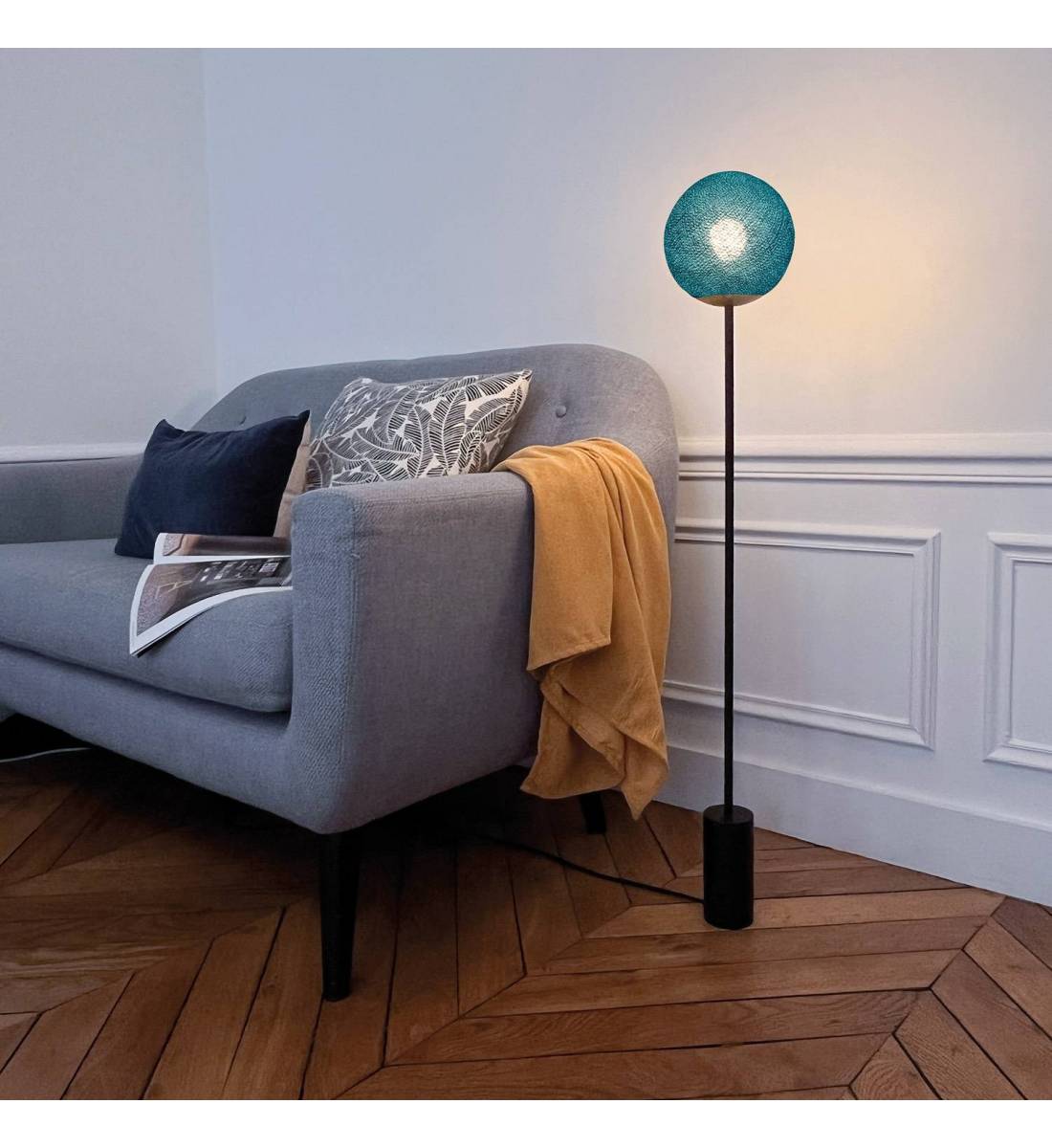 Lampadaire design Granpapa 101 - Bleu paon - Floor lamp - La Case de Cousin Paul