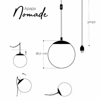 Suspension Nomade Apapa - Blanc - Apapa Pendant lamp - La Case de Cousin Paul