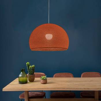 Abat-jour coupole havane 67 avec suspension simple - Suspension simple - La Case de Cousin Paul