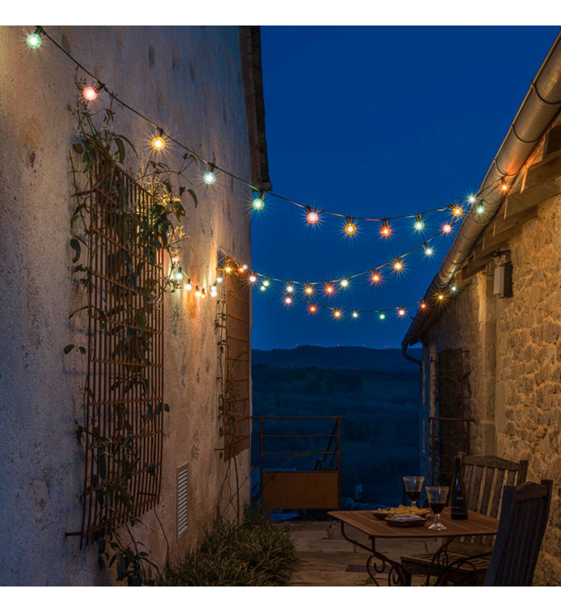 Multicolored Circus Guinguette string light - 6m - Guinguette string lights - La Case de Cousin Paul