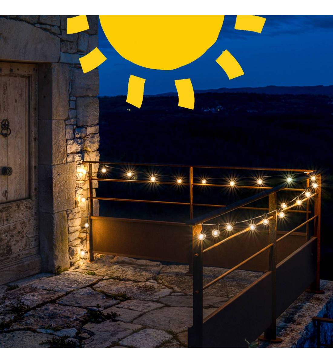 Solar Lichterkette Outdoor Circus transparent - 6m - Solar Lichterketten Outdoor - La Case de Cousin Paul
