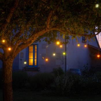 Multicolored Luciole Guinguette string light - 15m - Guinguette string lights - La Case de Cousin Paul