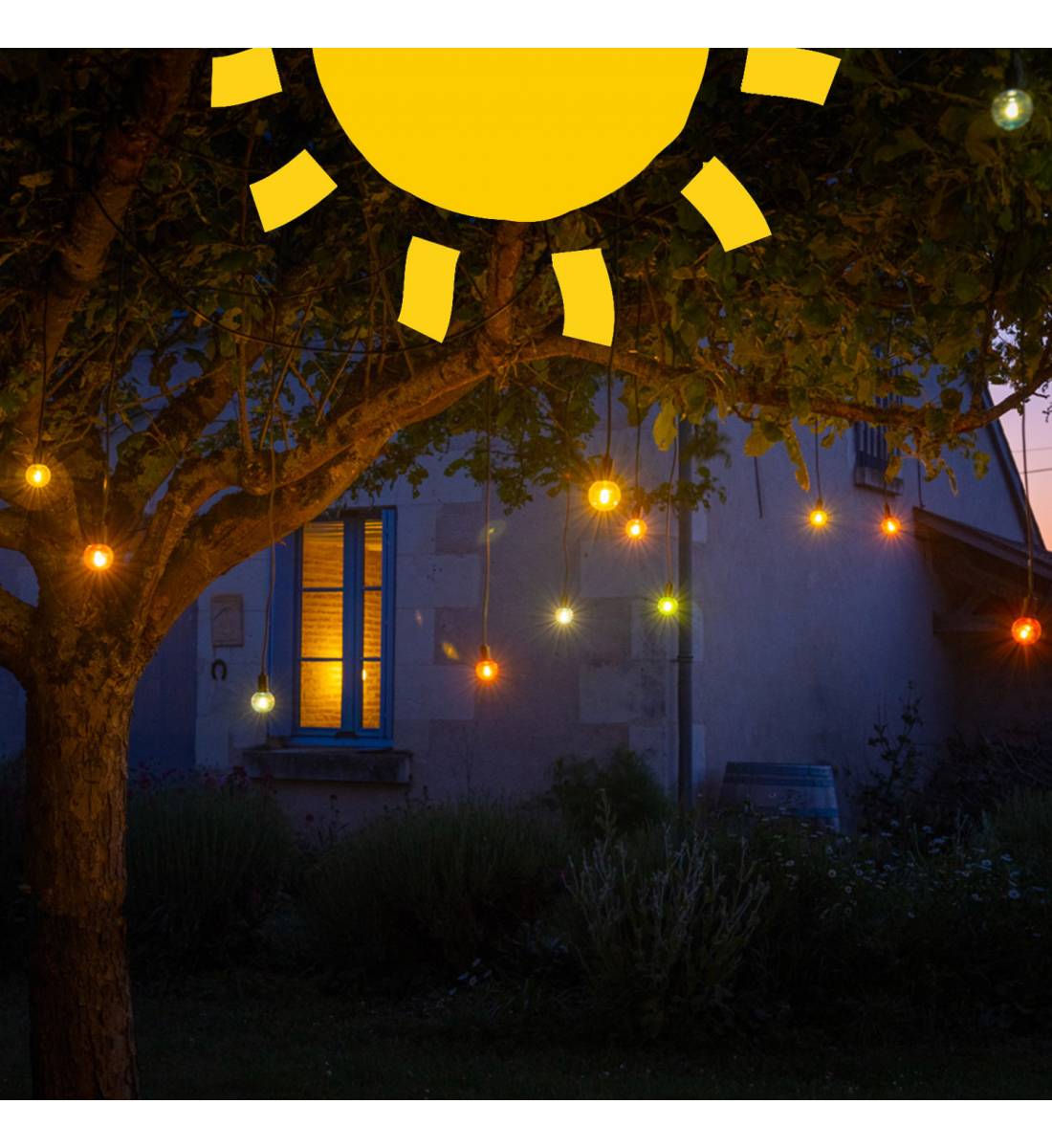 Solar Lichterkette Outdoor Luciole multicolor - 15m - Solar Lichterketten Outdoor - La Case de Cousin Paul